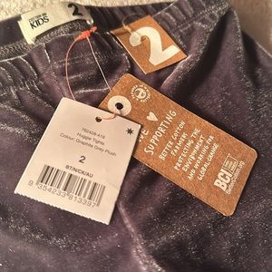 Girls Grey/Graphite Plush Shimmery Leggings, NWT, Girls 2T